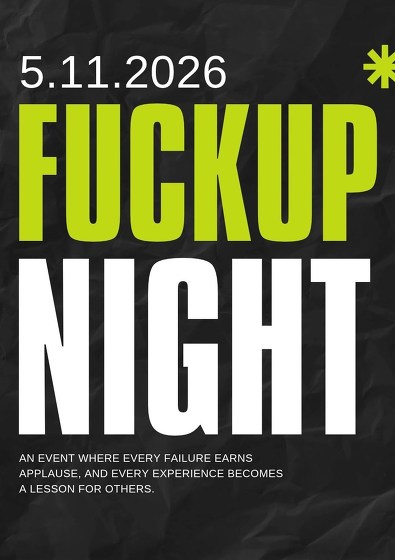 Plakát události Fuckup Night Prague