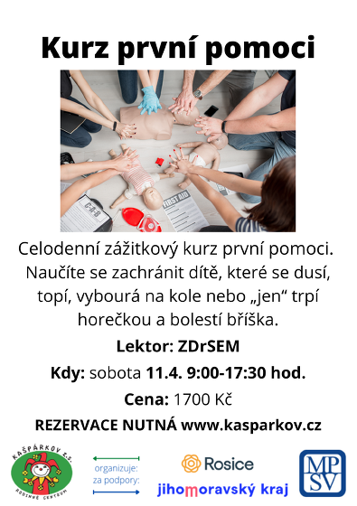 Plakát události Zážitkový workshop - 1.pomoc se zaměřením na děti