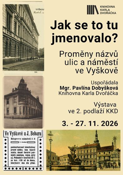 Plakát události Výstava: Jak se to tu jmenovalo – proměny názvů ulic a náměstí ve vyškově