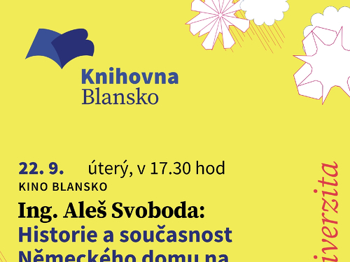 Plakát události Ing. Aleš Svoboda: Historie a současnost Německého domu na Moravském náměstí v Brně II