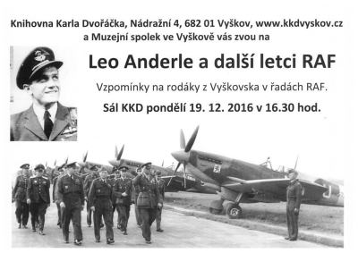 Plakát události Leo Anderle a další letci RAF