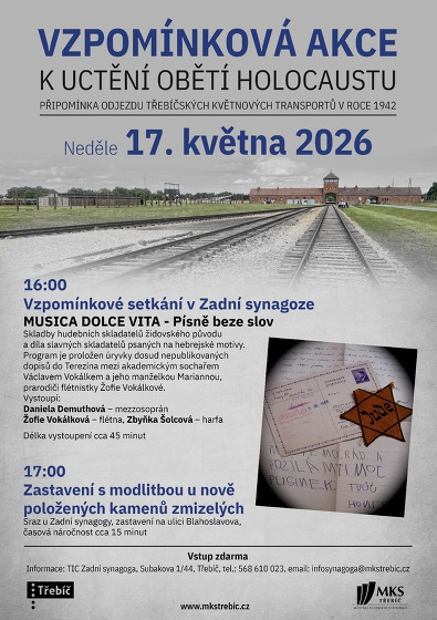 Plakát události Vzpomínková akce k uctění památek obětí holocaustu