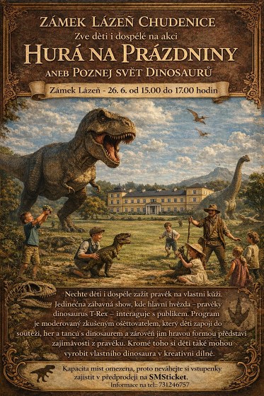 Plakát události Hurá na prázdniny anebo tajemný svět dinosaurů