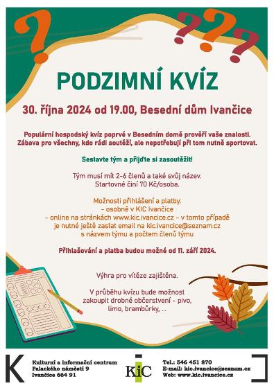 Plakát události Podzimní kvíz v Ivančicích