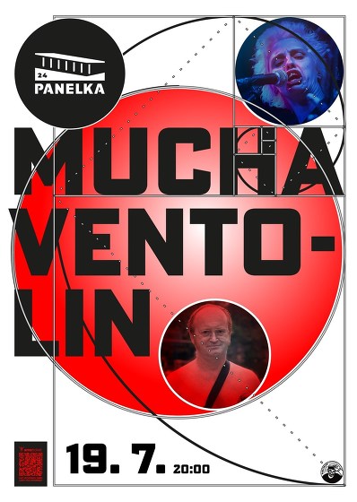Plakát události Mucha & Ventolin na Panelce!