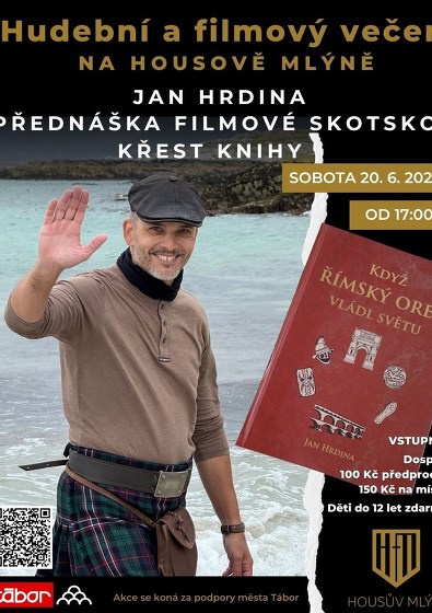 Plakát události Jan Hrdina Přednáška filmové Skotsko  + křest knihy