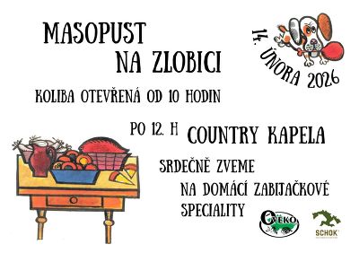 Plakát události Masopust na Zlobici