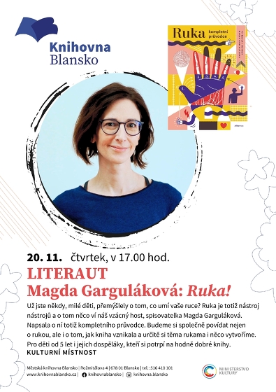 Plakát události LITERAUT| Magda Garguláková: Ruka!