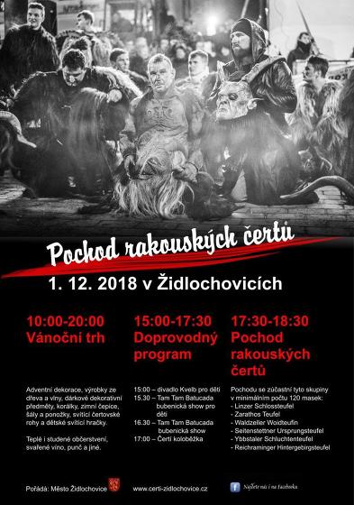 Plakát události Pochod rakouských čertů 2018 v Židlochovicích