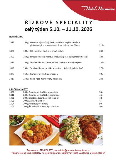Plakát události Tradiční oblíbené řízkové speciality !