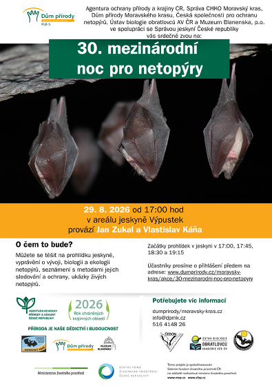 Plakát události 30. mezinárodní noc pro netopýry