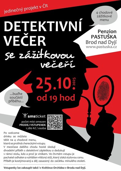 Plakát události Detektivní večer se zážitkovou večeří
