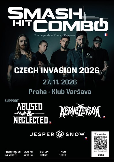 Plakát události SMASH HIT COMBO (FR) - RAPCORE INVASION 2026  - Praha