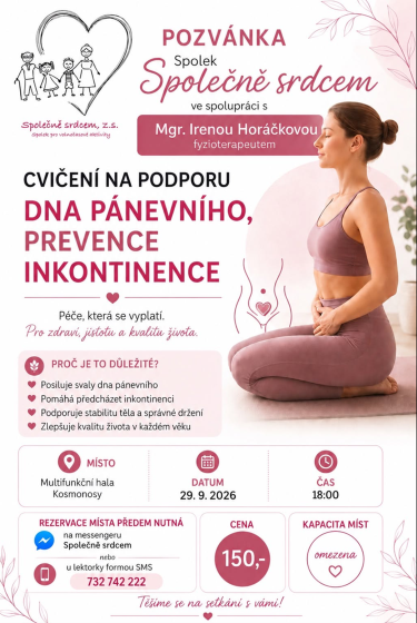 Plakát události Cvičení na podporu dna pánevního, prevence inkontinence