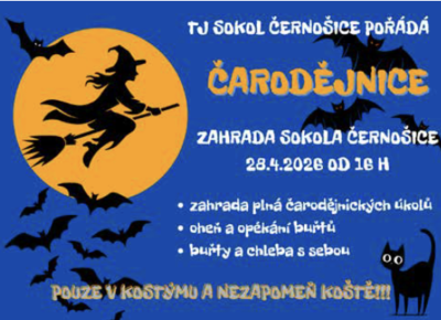 Plakát události Čarodějnice v Sokole