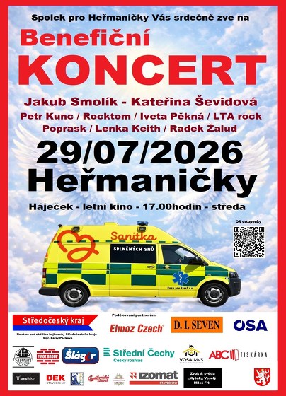 Plakát události Sanitka splněných snů - benefiční koncert