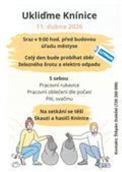 Plakát události Ukliďme Česko, Knínice