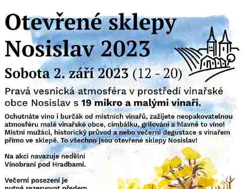 Plakát události Otevřené sklepy Nosislav 2023