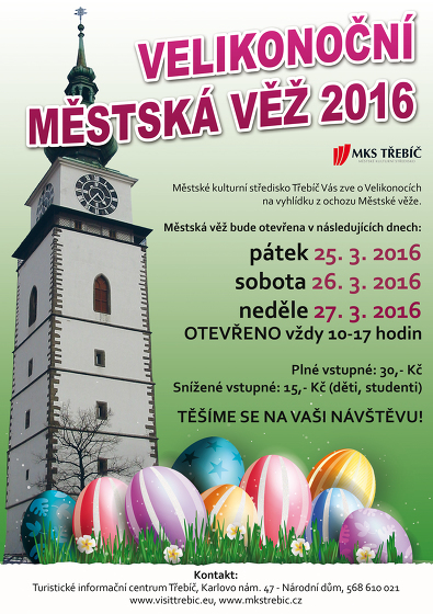 Plakát události Velikonoční městská věž v Třebíči 25. - 27. 3. 2016