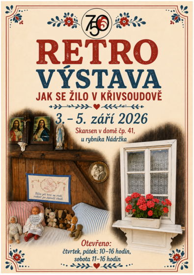 Plakát události Retro výstava Jak se žilo v Křivsoudově