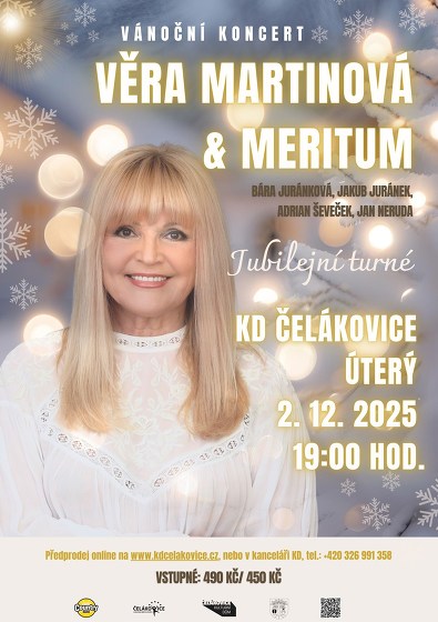 Plakát události JUBILEJNÍ VÁNOČNÍ KONCERT - Věra Martinová & Meritum