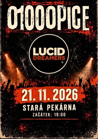 Plakát události o100opice + Lucid Dreamers