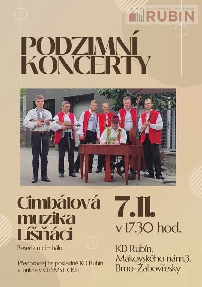 Plakát události Podzimní koncerty - Cimbálová muzika LÍŠŇÁCI