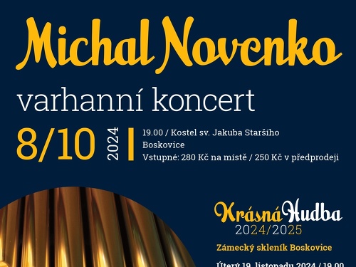 Plakát události Varhanní koncert: Michal Novenko