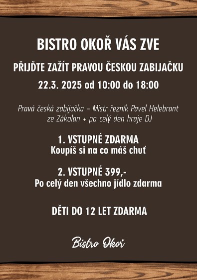 Plakát události Pravá česká zabijačka