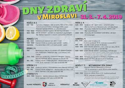 Plakát události Dny zdraví v Miroslavi 31.3.-7.4.