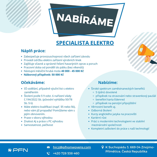 Specialista elektro, Znojmo