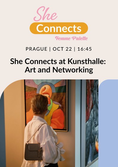 Plakát události She Connects at Kunsthalle: Art and Networking