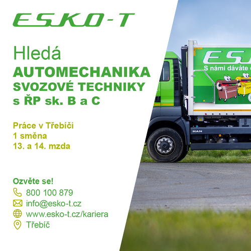 Automechanik svozové techniky s ŘP sk. B a C, Třebíč