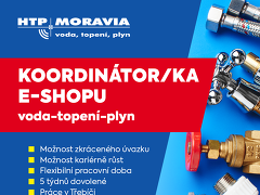 HTP Moravia, s.r.o. nabízí práci na pozici Koordinátor/ka e-shopu v Brně nebo Třebíči + možnost zkráceného úvazku v obci Třebíč
