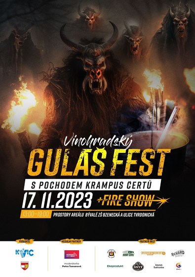 Plakát události Vinohradský GulášFest s pochodem Krampus čertů