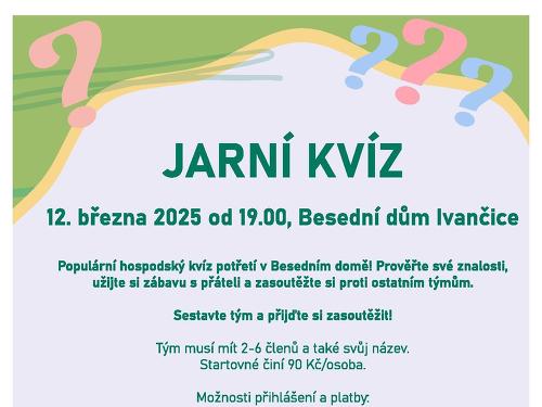 Plakát události Jarní kvíz v Ivančicích