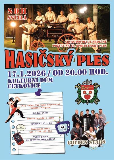 Plakát události Hasičský ples SDH Světlá, Cetkovice