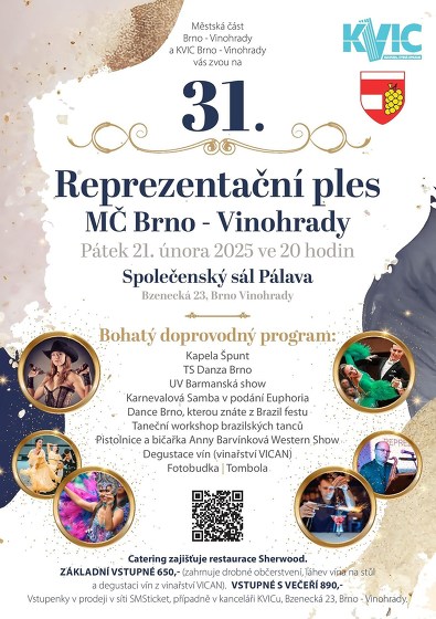 Plakát události 31. Reprezentační ples městské části Brno - Vinohrady