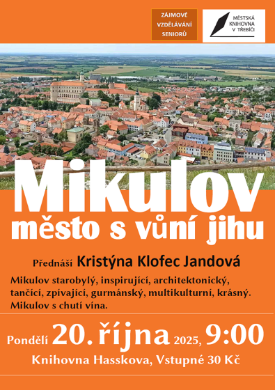 Plakát události Mikulov, město s vůní jihu / Mgr. Kristýna Klofec Jandová