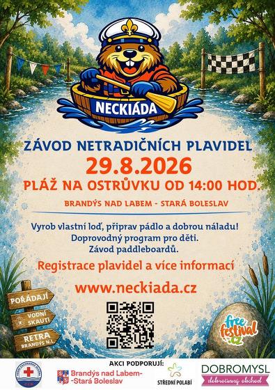 Plakát události Neckiáda - závod netradičních plavidel v Brandýse
