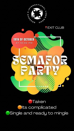 Plakát události Semafor Party by EIVB × 19th October × Exit club