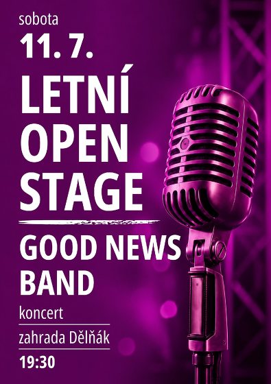 Plakát události Letní Open stage - GOOD NEWS BAND