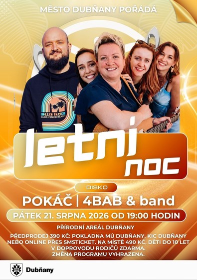 Plakát události LETNÍ NOC - POKÁČ / 4BAB&band / DJ