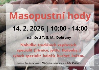 Plakát události Masopustní hody Dobřany náměstí