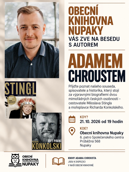 Plakát události Beseda s autorem Adamem Chroustem