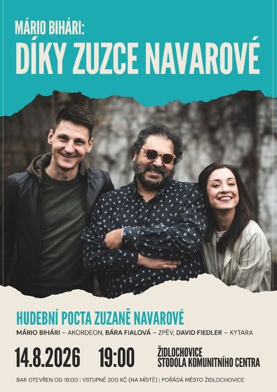 Plakát události Mário Bihári: Díky Zuzce Navarové