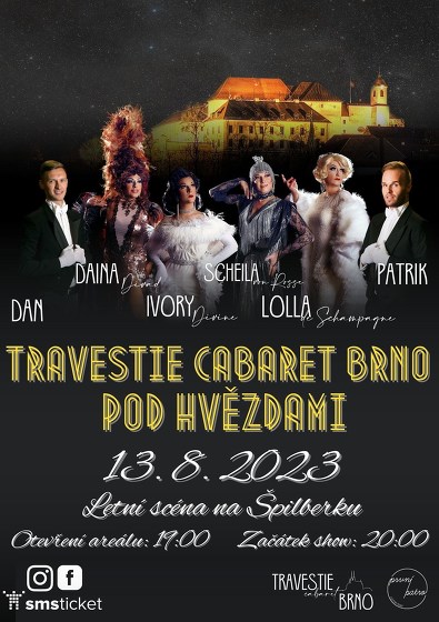 Plakát události Travestie cabaret Brno pod hvězdami