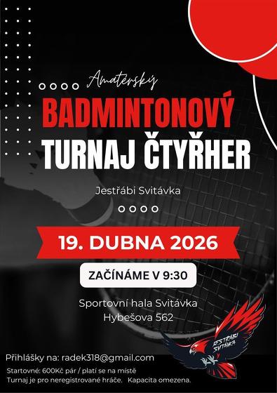 Plakát události Jarní turnaj v Bedmintonu, Svitávka