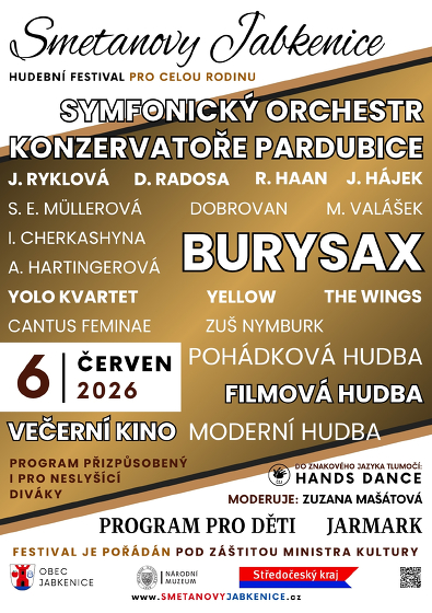 Plakát události Smetanovy Jabkenice - hudební festival pro slyšící i neslyšící
