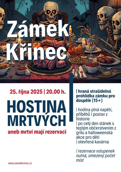 Plakát události Zámek Křinec | Strašidelná prohlídka pro dospělé